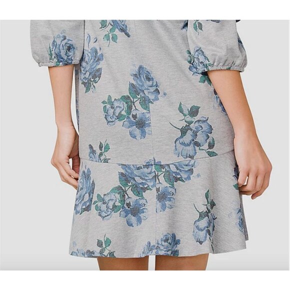 Size 1X 16 FLORAL PRINT TERRY RUFFLED SLEEVE SHIFT DRESS‎ Comfortable PLUS SIZE - Picture 4 of 8